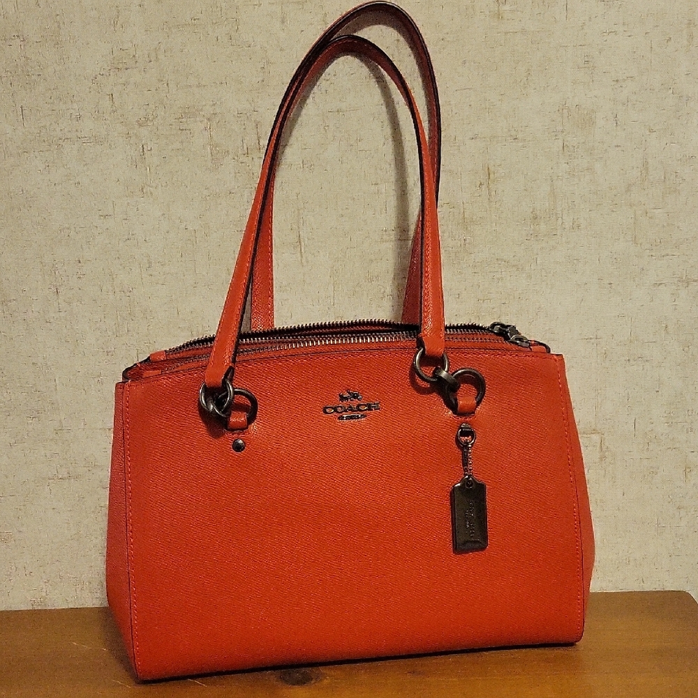 Coach Etta Carryall Red Leather Satchel